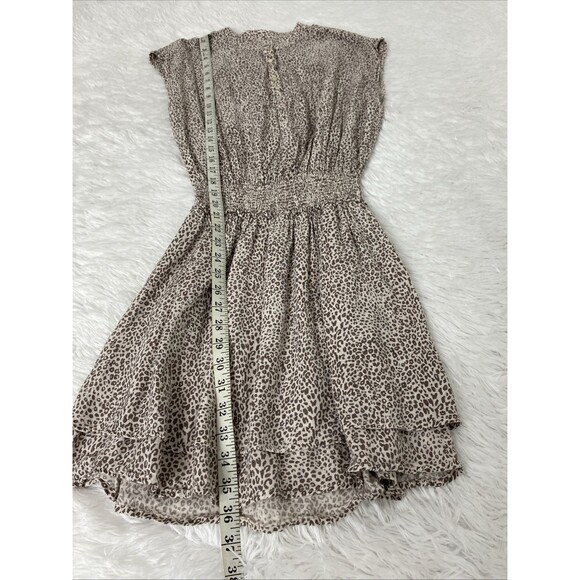 Rails Angelina Mini Dress Size M Cheetah Print Sleeveless Drop Waist Button - Picture 8 of 14